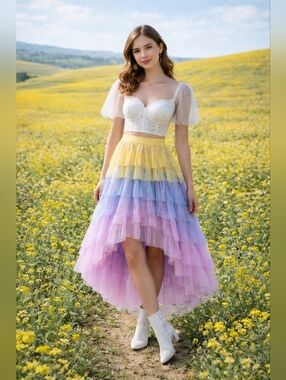 Pastel Dream High-Low Skirt